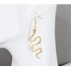 Gold snake earrings cleopatra toga serpent dangle 2.5 inches long