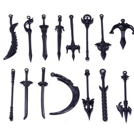 TEAMWILL 10PCS DIY Knight Sword Charms Antique Metal Knife Pendants Jewelry Making Craft