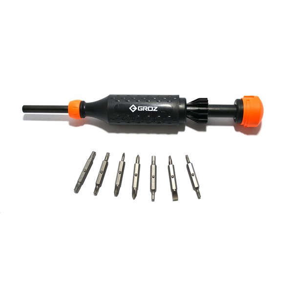 Groz 33710 15-in-1 Retractable Drive Screwdriver, Standard US