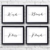 Bathroom Decor Art Prints (Set of 4) - Unframed -