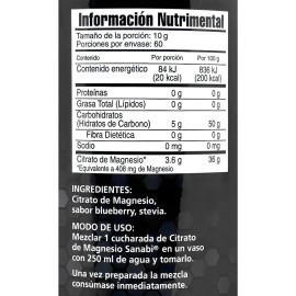 Citrato De Magnesio 600 G Blueberry Sanabi                                                                                                            