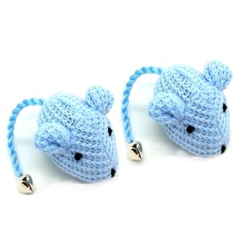 Kats'N Us Crochet Mouse Cat Toy - 2 Pk Blue Cat Toy