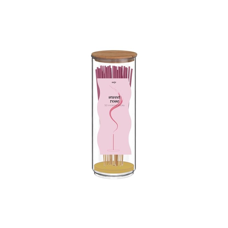 Sweet Rose Incense Sticks in Glass Jar