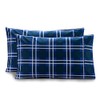 Valerian Plaid Printed Pillowcases 2-Piece Set Egyptian Quality 1500 Thread