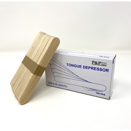 Tongue Depressors Non Sterile Non Splinter Chemical Free Wooden 6 inch High Grade Natural Birch by P&P MEDICAL SURGICAL Box of 100