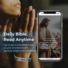 PaoShuTai Bible Verse Bracelets, Daily Bible Verse Bracelet, Bible Verse Bracelets Scan via NFC, Wearable Bible Bracelet,Christian Art Gifts for Women&Men