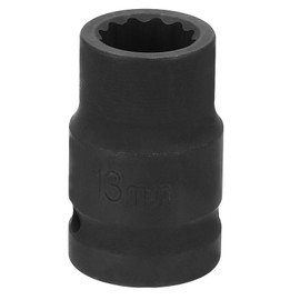 sourcing map 12-Point Impact Socket 1/2 Inch Drive 13mm Metric Cr-V Shallow Impact Socket Nut Driver Wrench for Auto Repair