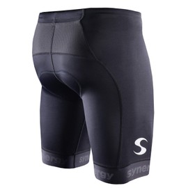 Synergy Men's Elite Tri Shorts with Mesh Pockets (Small) Black
