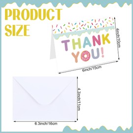 Motiskyy 50 Pcs Sprinkle Thank You Cards Bulk Baby Shower Thank You Cards with Envelopes for Birthday Baby Shower Wedding