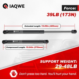 IAQWE Rear Hatch Gas Struts for Ford Mustang 1994-2004 & Panoz Esperante 2000-2007 Base Convertible 2-Door Trunk-Without Spoiler Shock Lift Supports Replacement Parts, 2PCS (C16-15129, D95532)