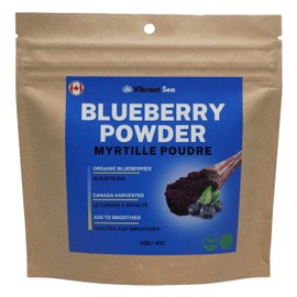 Organic Blueberry Powder - 100% Canadian Blueberries, Pure, No Sugar Added, All Natural for Smoothies & Baking, Non-GMO , Vegan, Grown in BC, Canada
