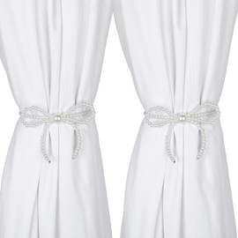 Elegant Magnetic Curtain Tiebacks 2 Pack White Tie Backs for Curtains