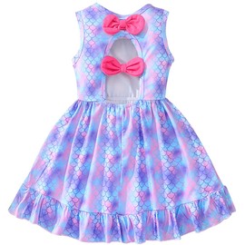 Toddler Baby Girl Bowknot Dress Sleeveless Blue Tutu Girls Sundress Fluffy A-line Party Birthday Princess Dress 18-24 Months