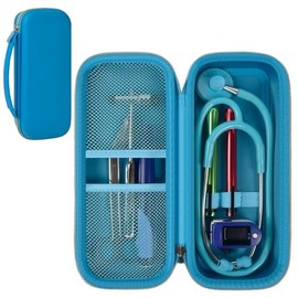 ALKOO Stethoscope Case Compatible with 3M Littmann Classic III Monitoring/Lightweight II S.E/Cardiology IV Diagnostic/MDF Acoustica Stethoscopes, Extra Pocket for Doctor & Nurse Accessories - Sky Blue