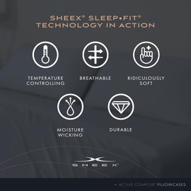 SHEEX Active Comfort Cooling Standard/Queen-Size Pillowcases, Super-Soft Pillowcase Set, 2 Cooling Pillow Covers, Silver Cloud