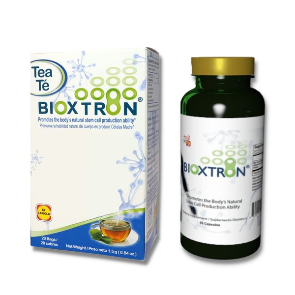 Bioxtron Natural AFA Stem Cell Supplement-60 Capsules + 1 Tea - Regenerate Tissue and Cells - Joint Pain - Muscle Pain - Fatigue