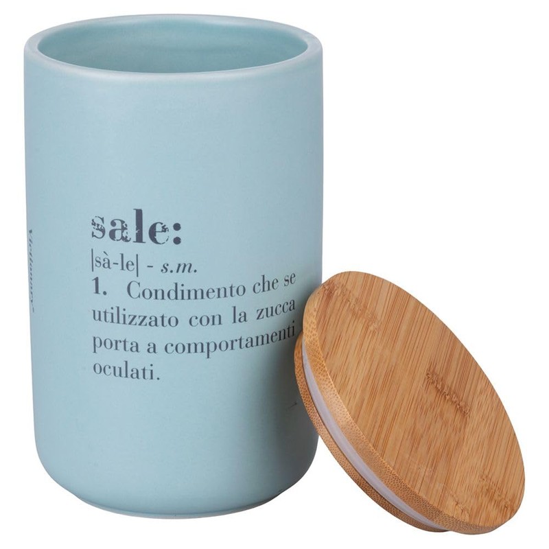 Barattolo sale 1000 ml in ceramica, coperchio in bambù, Victionary