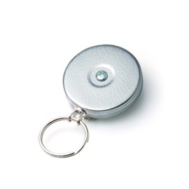 Key-BAK - Llavero retráctil con cable de acero inoxidable de 48 pulgadas, cable de acero inoxidable, parte delantera cromada, clip de cinturón de acero, 8 onzas, retracción, anillo dividido