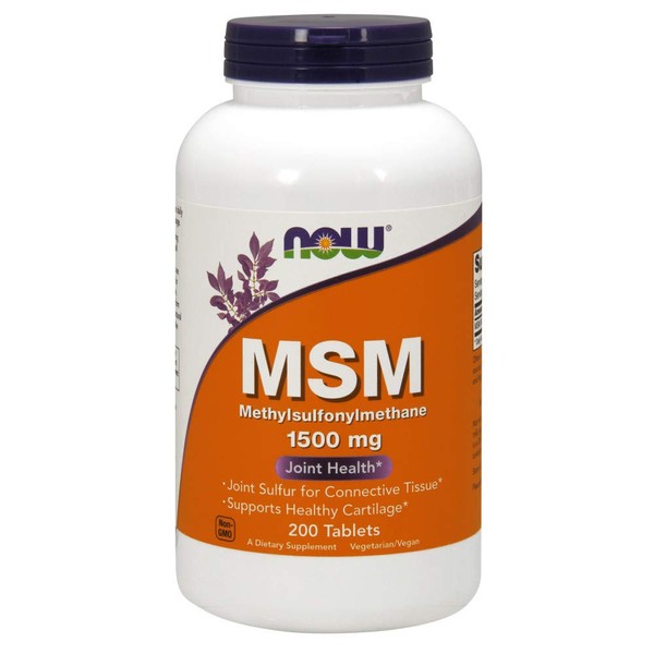 NOW Supplements, MSM (Methylsulfonylmethane) 1,500 mg, Supports Healthy Cartilage*, Joint Health*, 200 Tablets