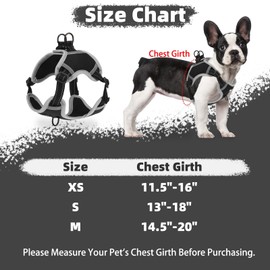 PUPTECK No Pull Dog Harness Medium Sized Dog, Adjustable Reflective Escape Proof Easy Control, Comfortable Soft Padded Step in Pet Vest Harness, Black, M