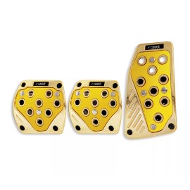 1clickautoacc 3 Pcs Yellow Gold Manual Car/Suv Brake Gas Foot Pedal Pads Covers