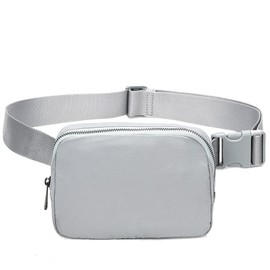 Waist Belt Bag Fashion Fanny Pack Women and Men Gift Crossbody Bag With Adjustable Strap For Travel Running Hiking Walking (Light Gray)