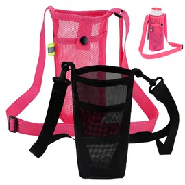 Water Bottle Bag,2PCS Water Bottle Holder with Adjustable Strap,Waters Bottles Carrier with Shoulder Strap for Hiking Camping Walking Sports Gym