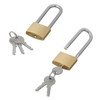 2 Pcs Heavy Duty Padlock Long Shackle Padlock with Keys,