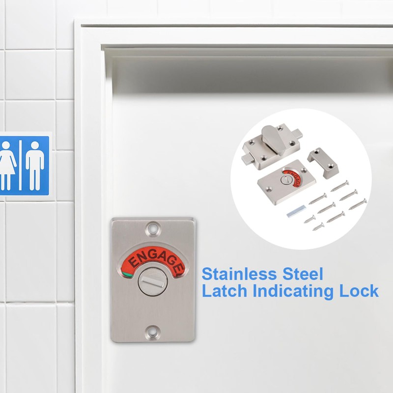 Door Lock Indicator, Zinc Alloy Privacy Swivel Security Bolt Door