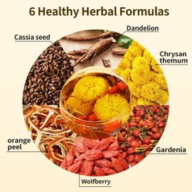 ZenVitality Dandelion Wolfberry Tea Organic Bags, dandelion root Natural Kidneys & Liver Health tea with Dandelion, Goji Berry Chrysanthemum tea, Cassia Seed, Orange Peel, Gardenia, Dandelion Root