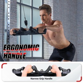 HXD-ERGO LAT Pulldown Attachments-LAT Pull Down Bar with Ergonomic Grips, Bicep Tricep Bar Pushdown Cable Attachment for Gym, Muscle Exercise, Strength Training (Grip 8)