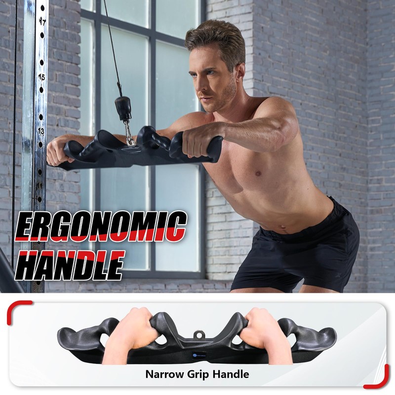 HXD-ERGO LAT Pulldown Attachments-LAT Pull Down Bar with Ergonomic Grips,