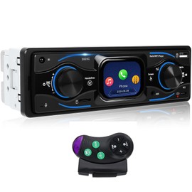 Bluetooth Radio Car, GOHHDL Car Radio with Type C Charging Port, Car Radio 1DIN with FM Bluetooth Hands-Free Kit, 7 Colours, USB/U Disk/AUX/SD, SWC, EQ, Time Display