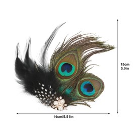 Peacock Headpiece Hair Clip, Peacock Hair Accessories, Feather Hair Accessories with Rhinestone Trim, Peacock Feather Headband, Carnival Headpiece Women, Peacock Costume for Carnival, Fancy Dress,