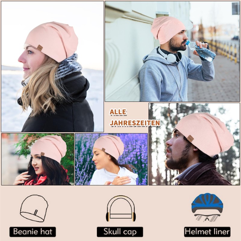 YANIKY Men's Women's Slouch Beanie Hat Cotton Thin Lightweight Soft