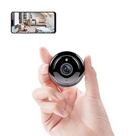 Cámara de Seguridad Interior WiFi Visión Nocturna Vigilancia con Microfono Mini espía App Control Sensor Movimiento Soporte de Cámara