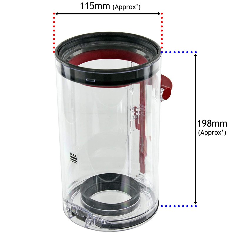 Spares2go Dust Bin Container compatible with Dyson V10 SV12 Animal