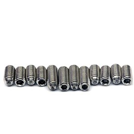 Guitar Saddle Bridge Height Adjustment Hex Screws set (12) for US/Inch and Metric - MonsterBolts (Metric - M3 x 6mm & 8mm, Stainless Steel)