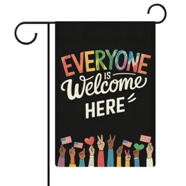 12x18 Inch Everyone is Welcome Here Garden Flag with Double Sided, Funny Garden Flag for Home and Patio Enhances Curb Appeal, Perfect for Welcoming Guests to Your Garden
