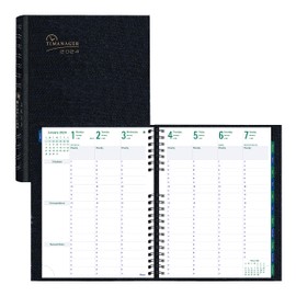 Blueline 2024 Timanager CoilPro Weekly/Monthly Planner, Appointment Book, 13 Months, December to December, Twin-Wire Binding, 11" x 8.5", English, Black (C5930C.81-24)