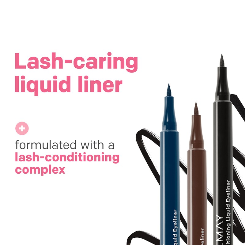 Almay Conditioning Liquid Eyeliner, Longwearing, Waterproof, Hydrating, Stocking Stuffer for