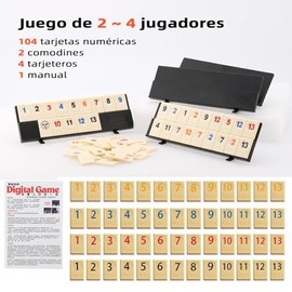 Rummy Juegos de Mesa Adultos, con 4 Soportes Antideslizantes, Adecuado para Piles Juego de Mesa de Reuniones Familiares y Amigos