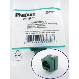 Panduit NetKey NK688MGR Cat6 Keystone Jack Module, Green ~STSI