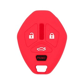 SEGADEN Silicone Cover Protector Case Holder Skin Jacket Compatible with MITSUBISHI 4 Button Remote Key Fob CV4522 Red