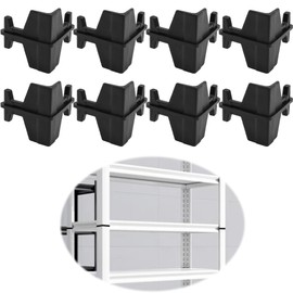 Terixe Post Inserts Connectors - PP Plastic, Injection Molded, Sturdy Support - Black, 8 Post Corner Connectors, Compatible with Whalen and Costco 5 Shelf Shelving Unit