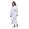 Style Waffle Square pattern White Color Adult Bathrobes Kimono Robes,