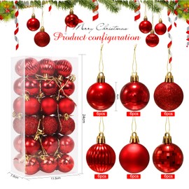 Christmas Baubles Red Pack of 36 Christmas Tree Baubles Plastic 4 cm Christmas Tree Baubles Tree Decoration Ornaments Christmas Tree Baubles Set for Party Christmas Decoration