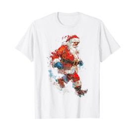 Santa Claus Christmas Motif X-Mas Artwork Family Santa T-Shirt, White