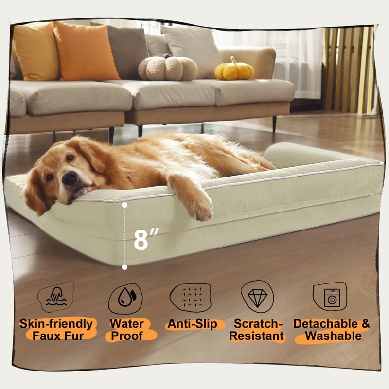 Extra Large Dog Bed-Orthopedic Waterproof XL Dog Bed for XLarge