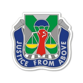 AV Military Police Crest Sticker,10th Military Police Brigade Logo Decal, US Army Justice from Above Insignia Vinyl for Cars, Trucks, Laptops, and Coolers (10th Battalion)